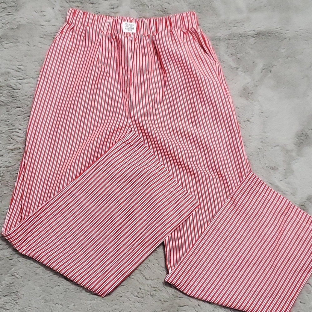 Red poplin striped Trousers